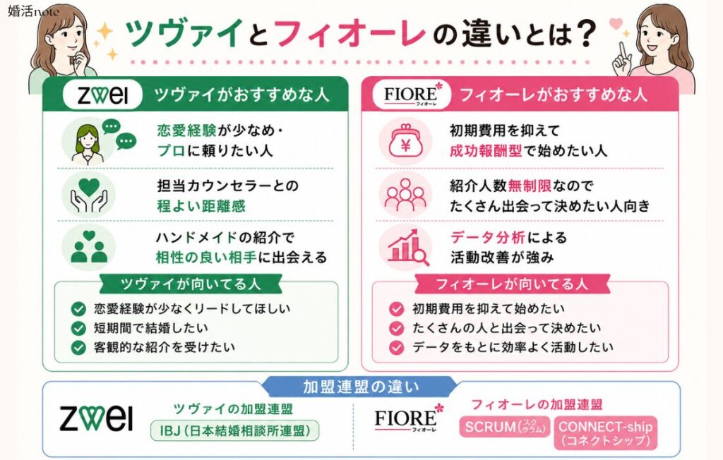 ツヴァイとフィオーレの違いを比較