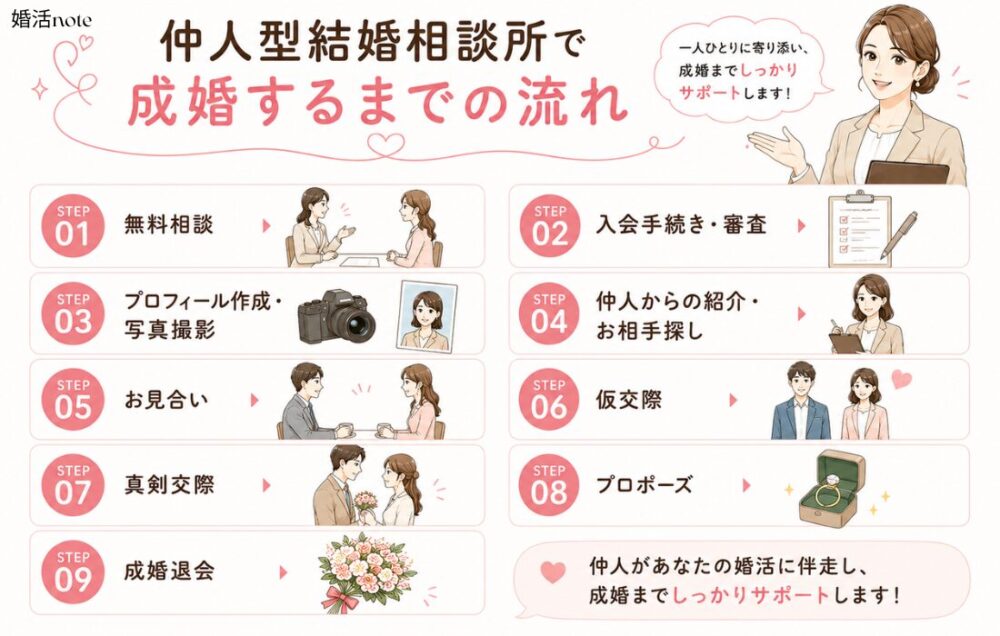 仲人型結婚相談所で成婚するまでの流れ