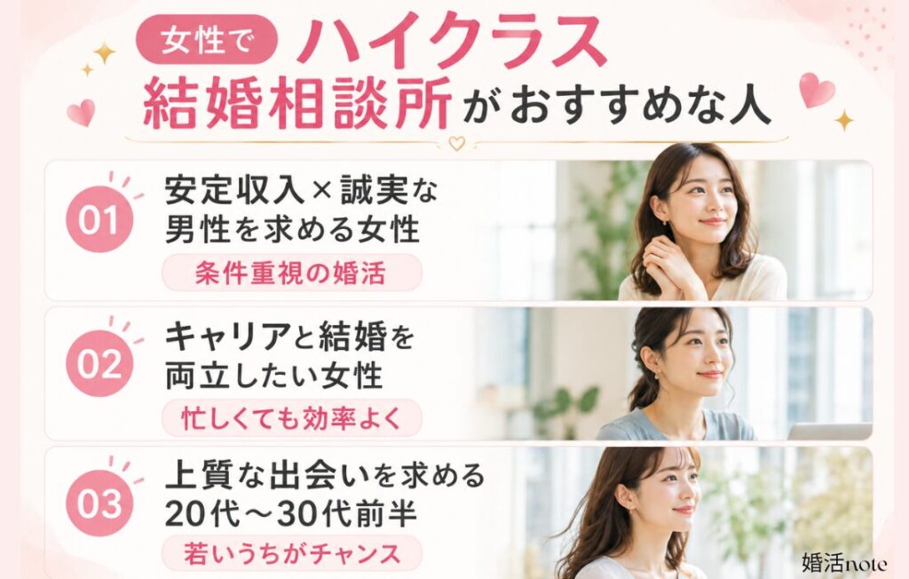 ハイクラス結婚相談所がおすすめな女性の特徴