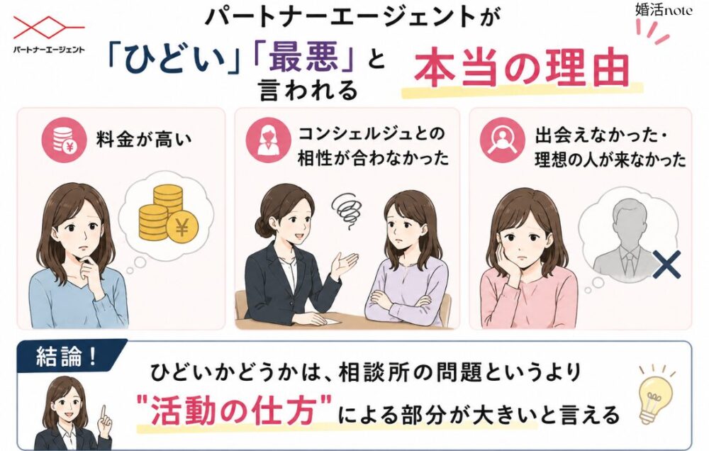 パートナーエージェントがひどい・最悪と言われる本当の理由