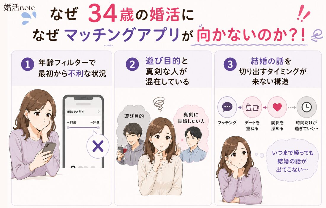 34歳の婚活にマッチングアプリが向かない理由